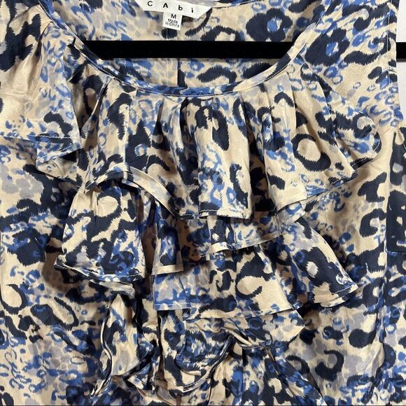 Cabi silk sleeveless cascading ruffle top - Picture 8 of 16